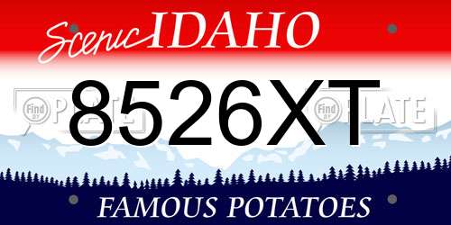 8526XT Idaho License Plate