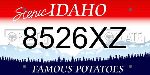 8526XZ Idaho License Plate