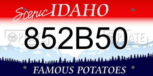 852B50 Idaho License Plate