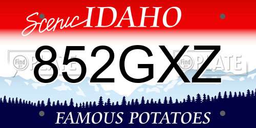 852GXZ Idaho License Plate