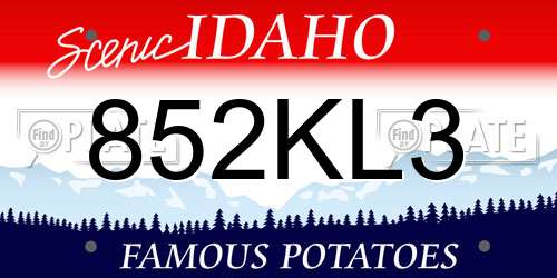 852KL3 Idaho License Plate