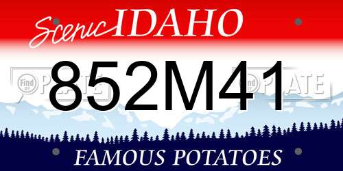 852M41 Idaho License Plate