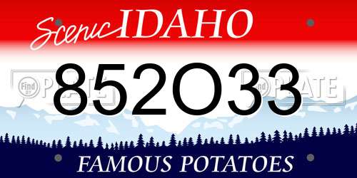 852O33 Idaho License Plate