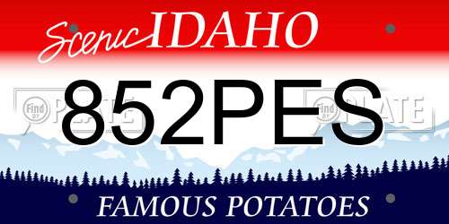 852PES Idaho License Plate