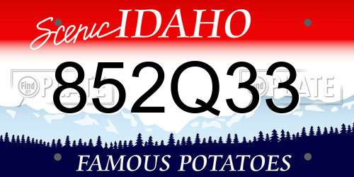 852Q33 Idaho License Plate