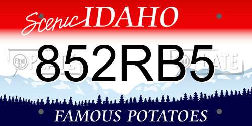 852RB5 Idaho License Plate
