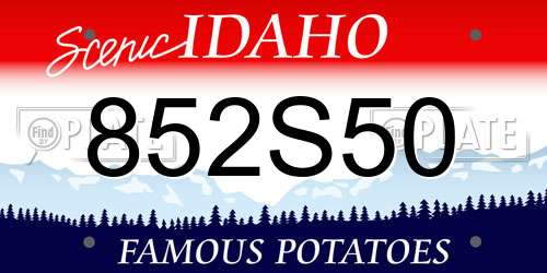 852S50 Idaho License Plate