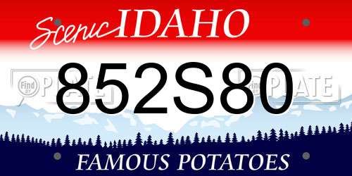 852S80 Idaho License Plate