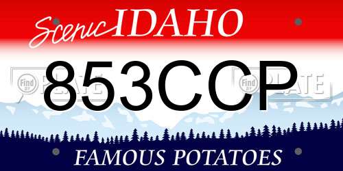 853CCP Idaho License Plate