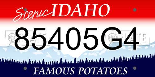 85405G4 Idaho License Plate