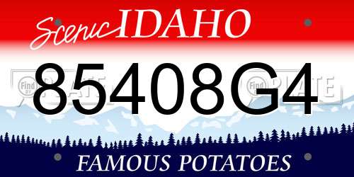 85408G4 Idaho License Plate
