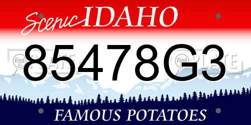 85478G3 Idaho License Plate