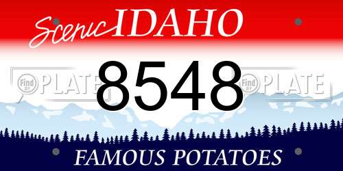 8548 Idaho License Plate
