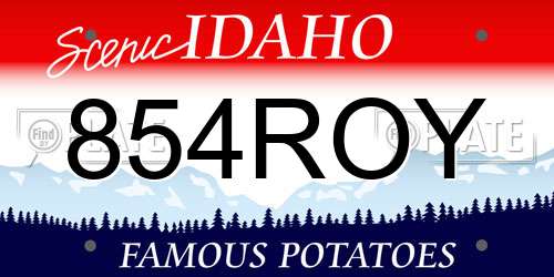 854ROY Idaho License Plate