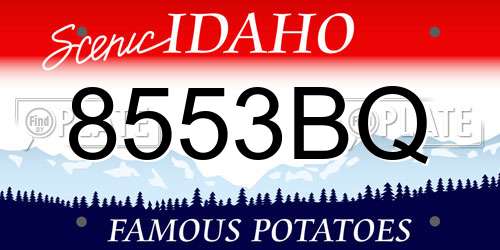 8553BQ Idaho License Plate