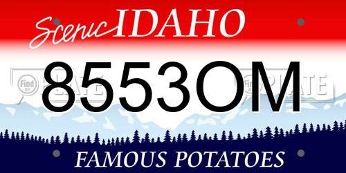 8553OM Idaho License Plate