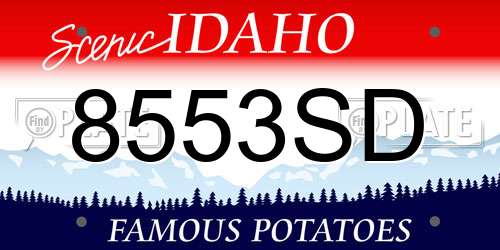 8553SD Idaho License Plate