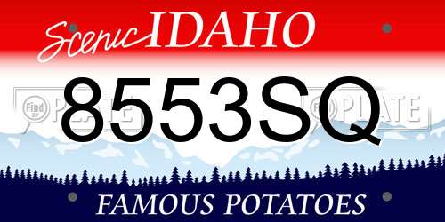 8553SQ Idaho License Plate