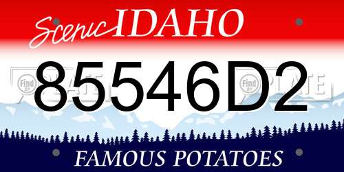 85546D2 Idaho License Plate