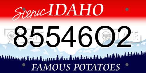 85546O2 Idaho License Plate