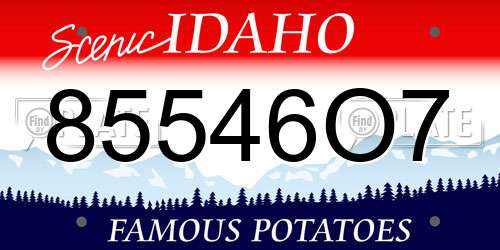 85546O7 Idaho License Plate