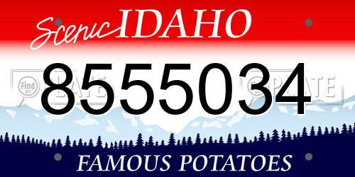 8555034 Idaho License Plate