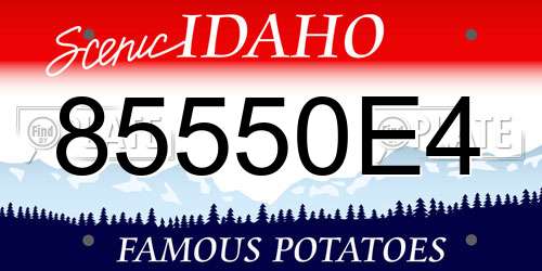 85550E4 Idaho License Plate
