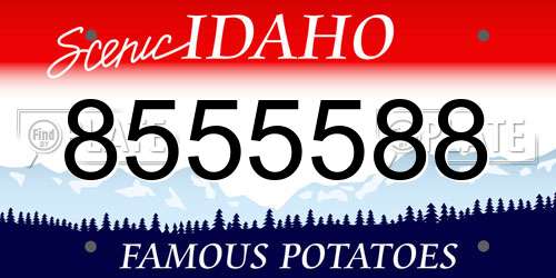 8555588 Idaho License Plate
