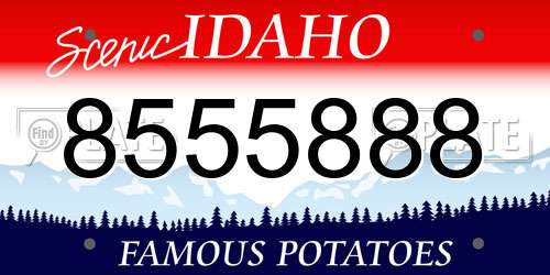 8555888 Idaho License Plate
