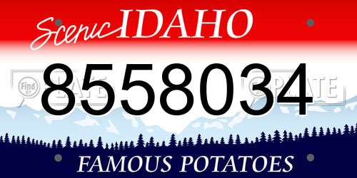 8558034 Idaho License Plate