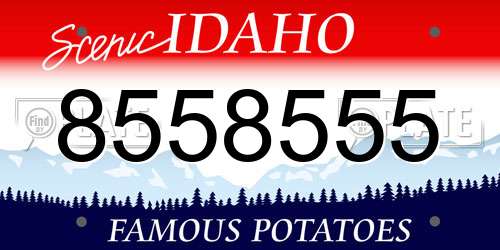 8558555 Idaho License Plate