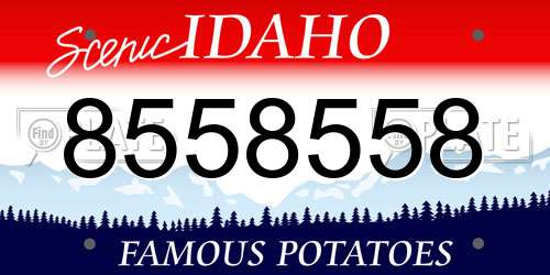 8558558 Idaho License Plate