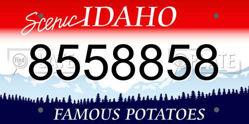 8558858 Idaho License Plate