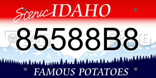 85588B8 Idaho License Plate