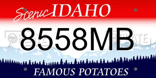 8558MB Idaho License Plate