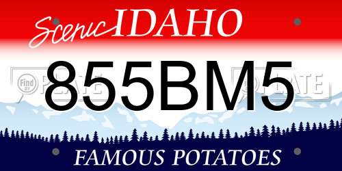 855BM5 Idaho License Plate