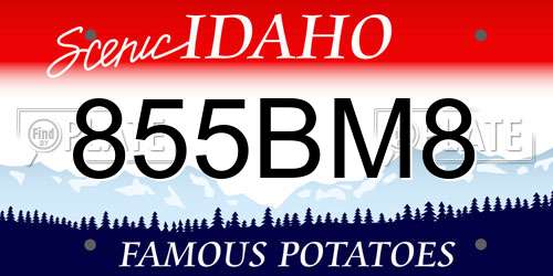 855BM8 Idaho License Plate