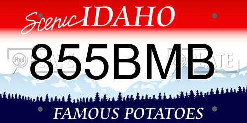 855BMB Idaho License Plate