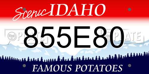 855E80 Idaho License Plate