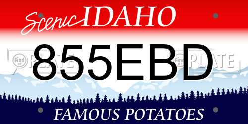 855EBD Idaho License Plate