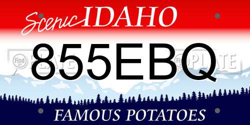 855EBQ Idaho License Plate