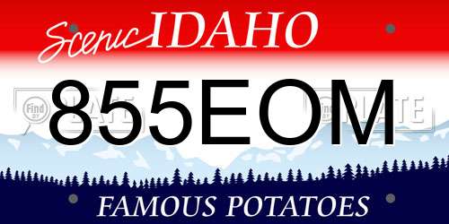 855EOM Idaho License Plate