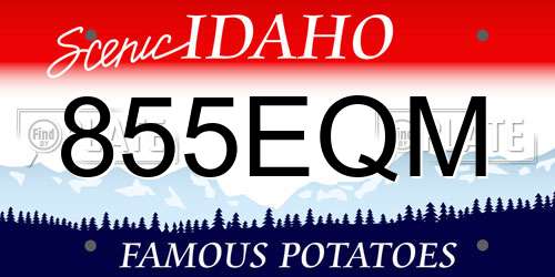 855EQM Idaho License Plate