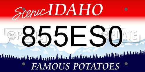 855ES0 Idaho License Plate