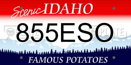 855ESO Idaho License Plate
