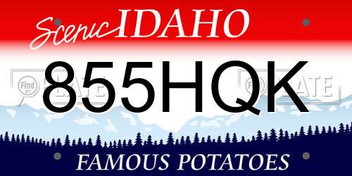 855HQK Idaho License Plate