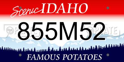 855M52 Idaho License Plate