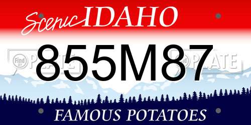 855M87 Idaho License Plate