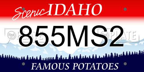 855MS2 Idaho License Plate