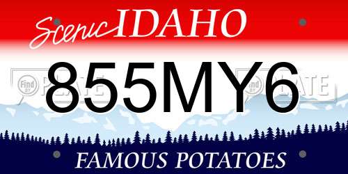 855MY6 Idaho License Plate